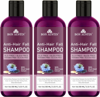 Bon Austin Anti-Hairfall Shampoo with Blackseed Oil Increase Length of Hair Pack 3 of 100ML(300 ml)