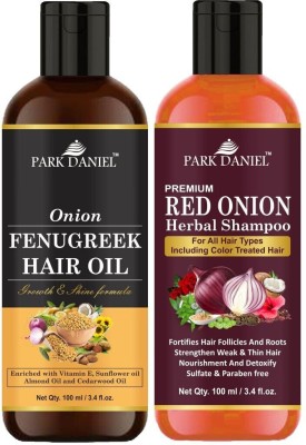 PARK DANIEL Premium Fenugreek Oil & Red Onion Shampoo Combo Pack Of 2 bottle of 100 ml(200 ml)(200 ml)