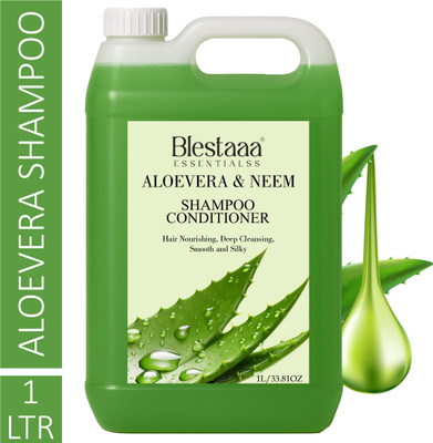 blestaaa essentialss ALOVERA NEEM SHAMPOO HAIR SHINE FOR MEN AND WOMEN(1 L)