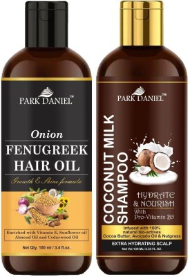 PARK DANIEL Premium Fenugreek Oil & Coconut Shampoo Combo Pack Of 2 bottle of 100 ml(200 ml)(200 ml)