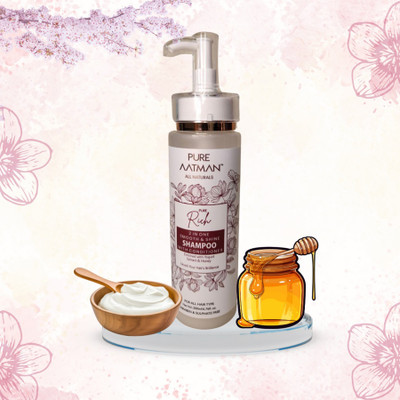 PUREAATMAN Pure Rich 2 in one smooth & shine shampoo with conditioner 200ml enriched yogurt(200 ml)