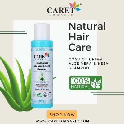 Caret Organic NATURAL Neem & Aloevera Shampoo/Cleanser - SLS & Paraben Free(100 ml)