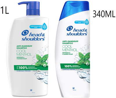 Head and Shoulders Cool Menthol Anti Dandruff Shampoo(1 LITRE+340ML)(1340 ml)