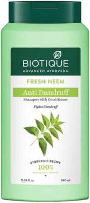 BIOTIQUE FRESH NEEM ANTIO DANDRUFF SHAMPOO FOR SHINE & CLEANSE SCALP PCS - 340ml x 1(340 ml)