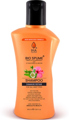 IHA Biospume Ayurvedic Herbal Shampoo - Anti Hairfall, Damage Intensive Repair Dry Hair Shampoo with Natural Extracts of Hibiscus, Henna & Bhringraj (500 ML, Pack of 1)(500 ml)