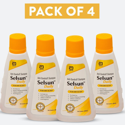 Selsun Daily Anti Dandruff hair Shampoo_120ml ( Pack of 4 )(480 ml)