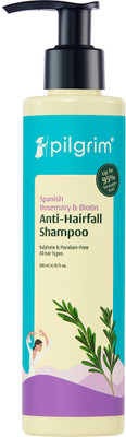 Pilgrim Spanish Rosemary Biotin Shampoo for Men & Women|Reduce Hair loss & Breakage(200 ml)