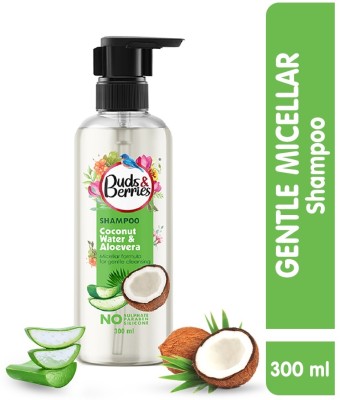 Buds & Berries Coconut Water and Aloe Vera Shampoo with Micellar Formula for Gentle Cleansing(300 ml)