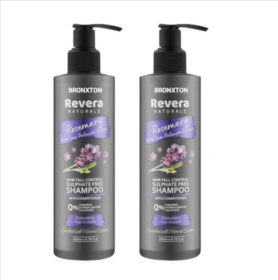 Bronxton ^Revera Rosemary hair fall control shampoo 400ml pack of 02(400 ml)