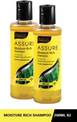 ASSURE Moisture Rich Shampoo Enriched with green tea extract Pack of 2 Item_2X200ml(400 ml)