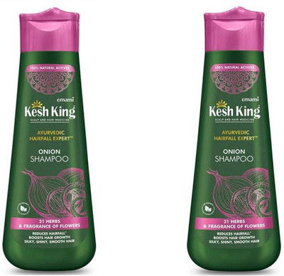 Kesh King Ayurvedic Onion Shampoo Hair Fall Control Repairs Damaged Hair - 300ml Pack of 2(600 ml)