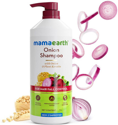 Mamaearth Onion Shampoo for Hair Growth and Hair Fall Control with Onion andPlant Keratin(1 L)