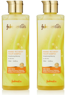 fabessentials Banana Rice Water Yogurt Shampoo - 250 ml x Pack of 2(500 ml)