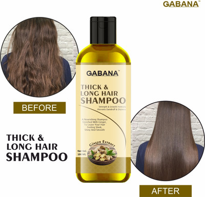 GABANA Thick & Long Hair Shampoo with Ginger Extract Boost Hair Length Pack 1 of 100ML(100 ml)