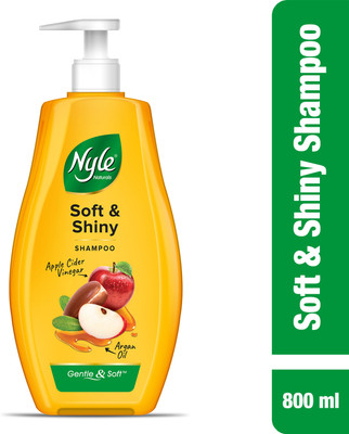 Nyle Naturals Soft & Shiny Shampoo | For Soft Hair |Apple Cider Vinegar & Argan Oil(800 ml)