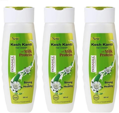 PATANJALI KESH KANTI MILK PROTEIN SHAMPOO 180ML 3PCS(540 ml)