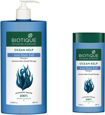 BIOTIQUE Shampoo Combo - Ocean Kelp 650 ML & Ocean Kelp 180 ML(830 ml)