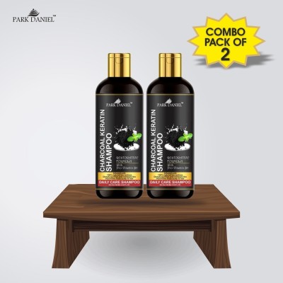PARK DANIEL Premium Charcoal Keratin Shampoo - An Daily Care Shampoo Combo Pack 2 Bottle of 100 ml(200 ml)(200 ml)