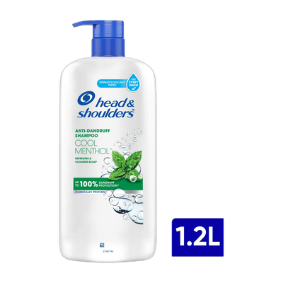 HEAD & SHOULDERS Anti Dandruff Shampoo Cool Menthol For Men & Women(1.2 L)