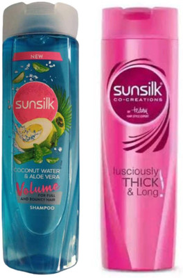 SUNSILK Lusciously Thick & Long Shampoo - With Keratin 175ml + coconut shampoo 170ml(345 ml)