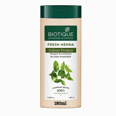 BIOTIQUE Fresh Henna Color Protect Shampoo & Conditioner 180ml(180 ml)