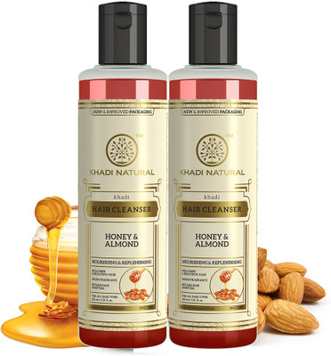 KHADI NATURAL Herbal Honey & Almond Cleanser/Shampoo (Pack of 2)(420 ml)
