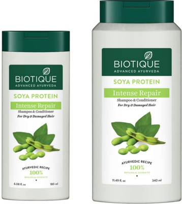 BIOTIQUE Soya Protein 340Ml & Soya Protein 180Ml Shampoo (Pack Of 2)(520 ml)