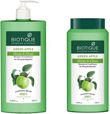 BIOTIQUE Shampoo Combo – Green Apple 650 ML & Green Apple 340 ML  (990 ml)