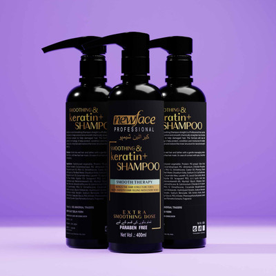 New Face Keratin Shampoo With Keratin For Damaged, Dry and Frizzy Hair-03 (Pack of 3)(400 ml)