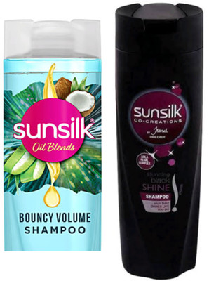 SUNSILK Stunning Black Shine Shampoo 170ml + coconut shampoo 169mls(339 ml)