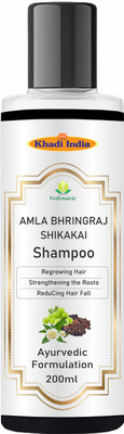 vedimatic Khadi Amla Bhringraj Shikakai Hebal Shampoo For Natural Hair(200 ml)