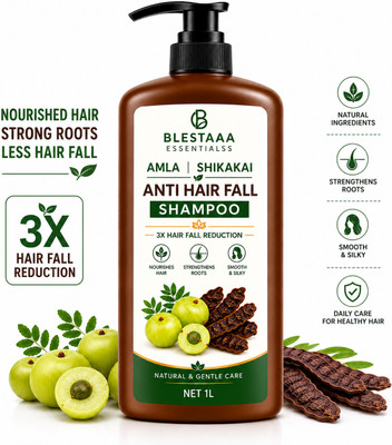 blestaaa essentialss Amla Shikakai Anti Hair Fall Shampoo for Weak Roots, Strength and Daily Care(1000 ml)