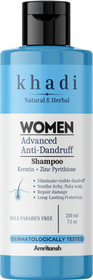 AMRITANSH Khadi WOMEN Advanced Anti-Dandruff Shampoo | Anti Hair Fall & Flake Control(210 ml)