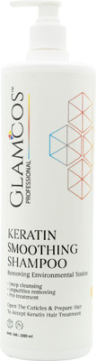 GLAMCOS professional Keratin Smoothing Shampoo Salon-Like Smooth Hair|Up To 72H Frizz Control(1000 ml)