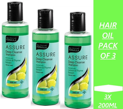 ASSURE Deep Cleanse Shampoo Enriched With Lemon & Thyme Extracts pack3(600 ml)