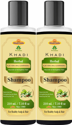 Premium Khadi Natural Amla Bhringraj Aloevera Shampoo(420 ml)