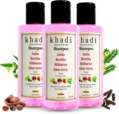 Namchi Natural Khadi Best Anti Hair Fall Organic Shampoo Amla Reetha Hibiscus & Aloevera Herbal(630 ml)