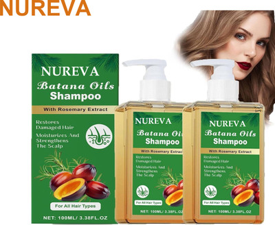 nureva Batana Oil Shampoo Combo Pack of 2 for Healthy Locks & Roots(200 ml)