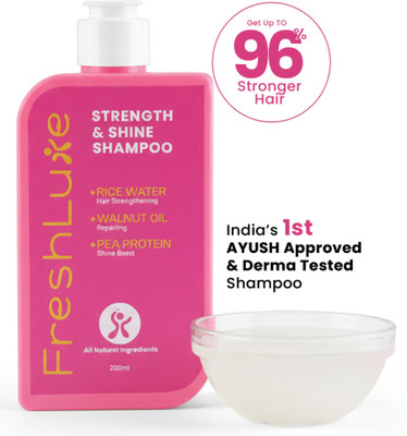 FreshLuxe Strength & Shine Shampoo with Rice Water Korean Hair Care 200ml(200 ml)
