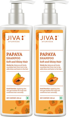 JIVA AYURVEDA Papaya Shampoo - Scalp Cleansing Formula - 200 ml(400 ml)