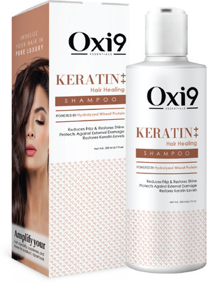 Oxi9 Keratin++ Shampoo - 200 ml Hydrolyzed Wheat Protein for Reduces Frizz(200 ml)
