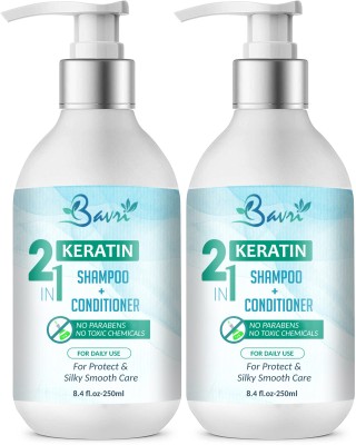 bavri 2 IN 1 Keratin Shampoo & Conditioner For Daily Use(450 ml)