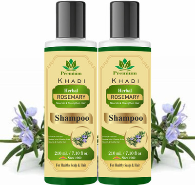 Premium Khadi Natural Rosemary Shampoo- Pack of 2(420 ml)