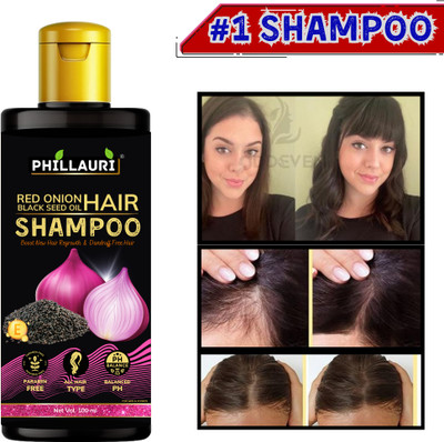 Phillauri Shampoo for Hair problems, Extracts Red Onion Oil, Black Seed Controls Hair Fall(100 ml)