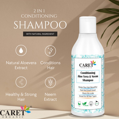 Caret Organic Conditioning Aloevera Shampoo With Neem Extract for Long Hair(300 ml)