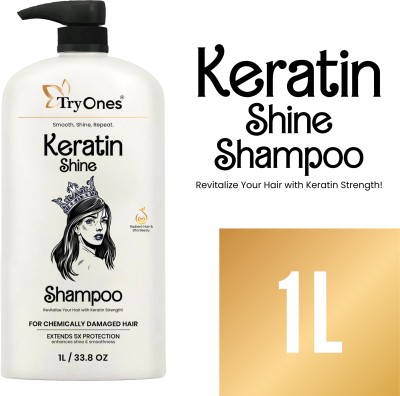 Tryones Keratin Shine Shampoo for Chemically Damaged Hair, Extends 5X Protection(1 L)