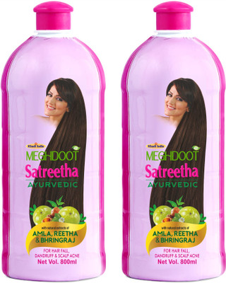 MEGHDOOT Ayurvedic Satreetha Shampoo for Dandruff and Scalp Acne 800ml Each Pack of 2(1600 ml)