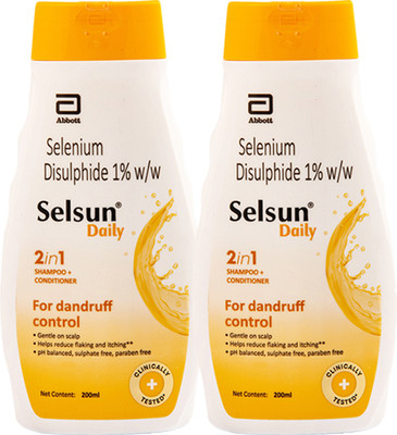 Selsun Daily 2-in-1 Shampoo + Conditioner For Dandruff Control -200ml (Pack of 2)(400 ml)