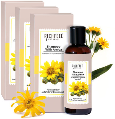RICHFEEL Arnica Anti Dandruff Shampoo| Clear & Healthy Scalp |100 ml(Pack of 3)(300 ml)