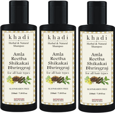 Satvayush Khadi Amla Reetha Shikakai Bhringraj Shampoo Best Anti Hailfall & Anti Dandruff(630 ml)